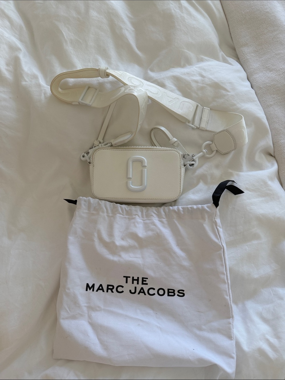 Marc Jacobs White Leather Mini Camera Sling Bag
